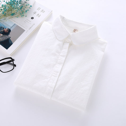 Ladies White Long Sleeve Cotton Blouse 2 m by HitMyNeed