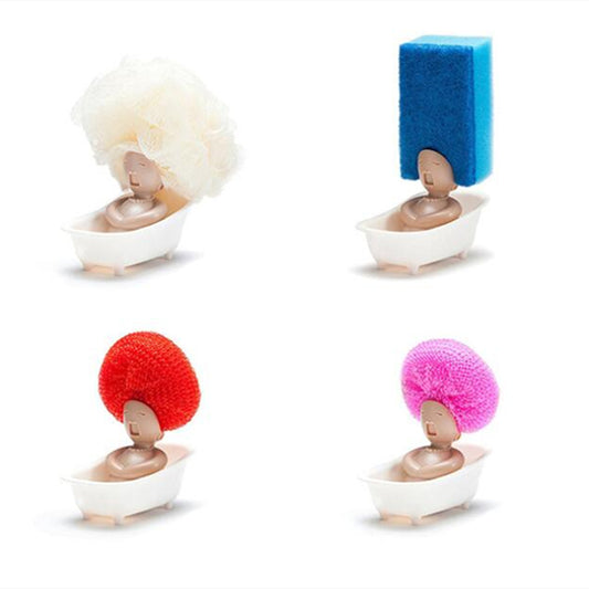 Lady in Bathtub Dish Scrub & Sponge Holder by HitMyNeed