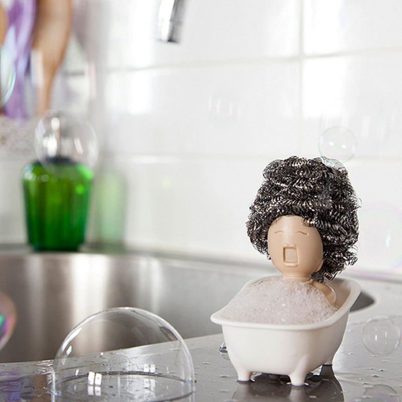 Lady in Bathtub Dish Scrub & Sponge Holder by HitMyNeed