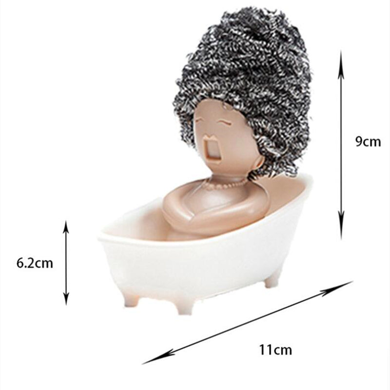 Lady in Bathtub Dish Scrub & Sponge Holder by HitMyNeed