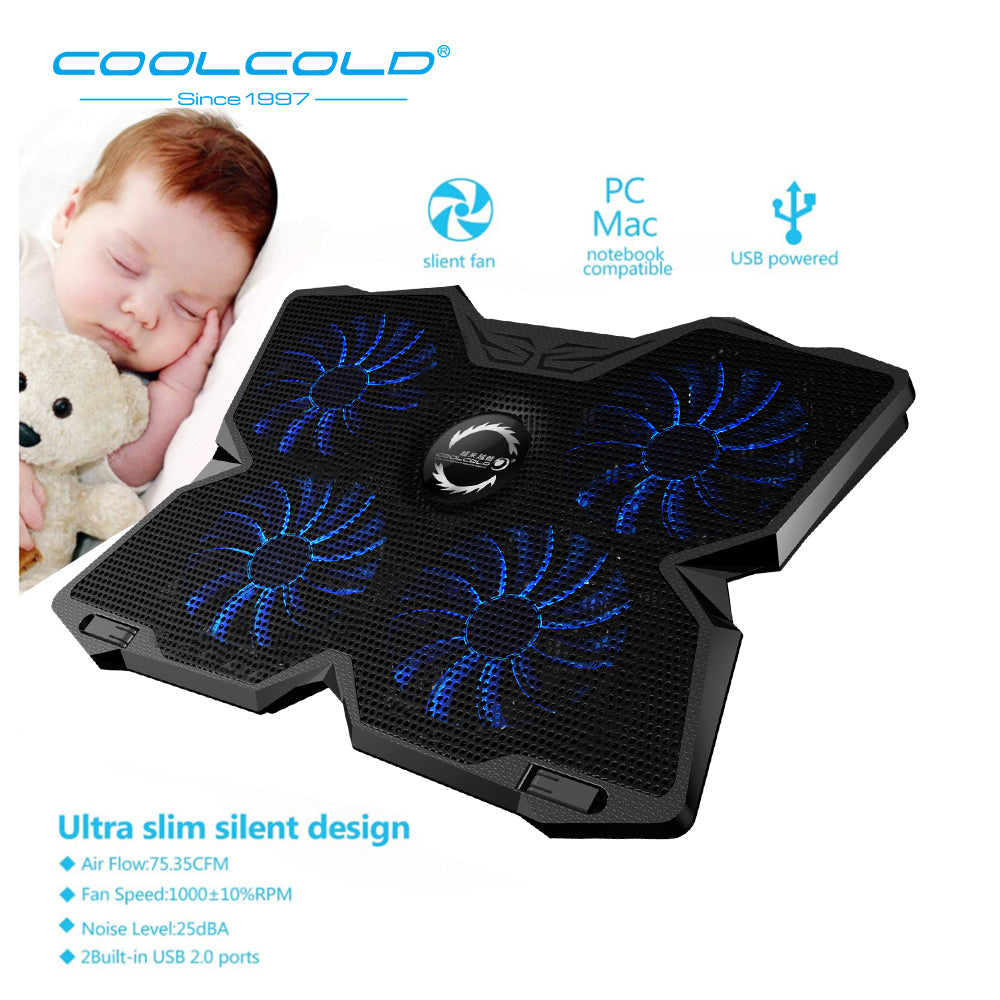 Laptop Cooling Pad with 4 Fans and Adjustable Stand by HitMyNeed