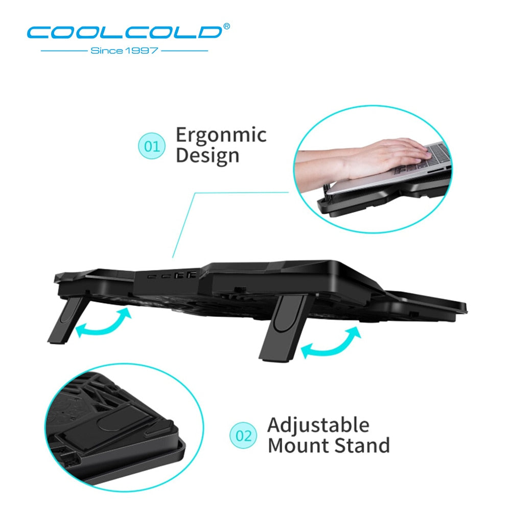 Laptop Cooling Pad with 4 Fans and Adjustable Stand by HitMyNeed