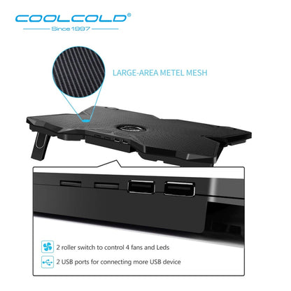 Laptop Cooling Pad with 4 Fans and Adjustable Stand by HitMyNeed