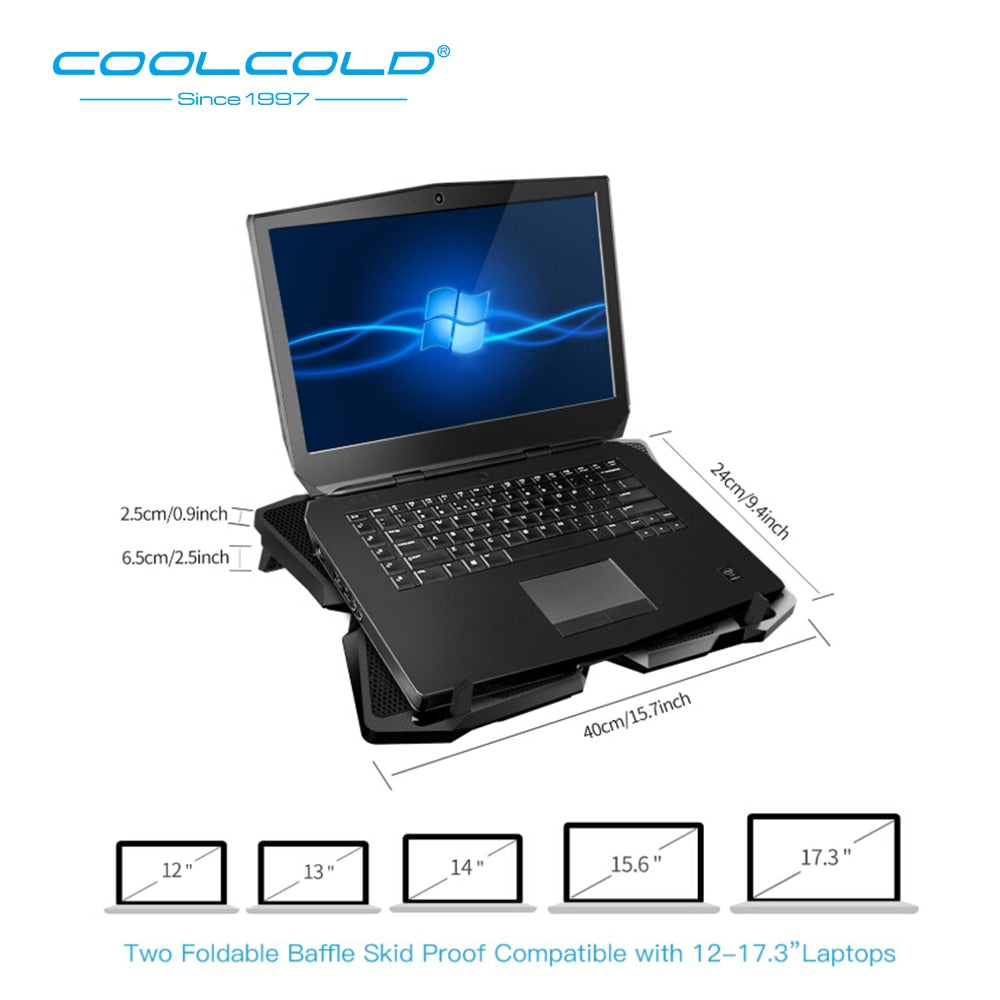 Laptop Cooling Pad with 4 Fans and Adjustable Stand by HitMyNeed