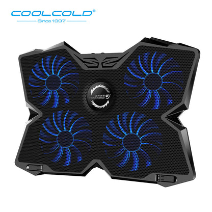 Laptop Cooling Pad with 4 Fans and Adjustable Stand black-and-blue by HitMyNeed