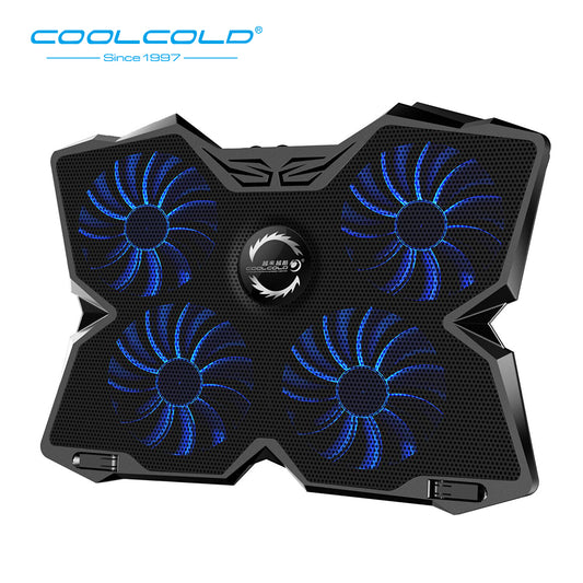 Laptop Cooling Pad with 4 Fans and Adjustable Stand black-and-blue by HitMyNeed