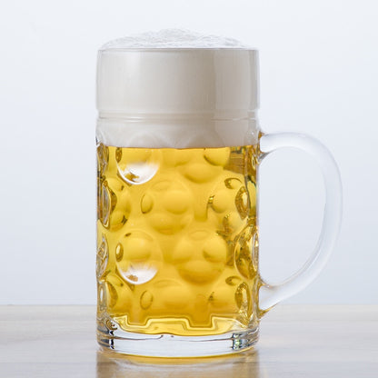 Large 1 Liter Glass Beer Mug with Handle by HitMyNeed