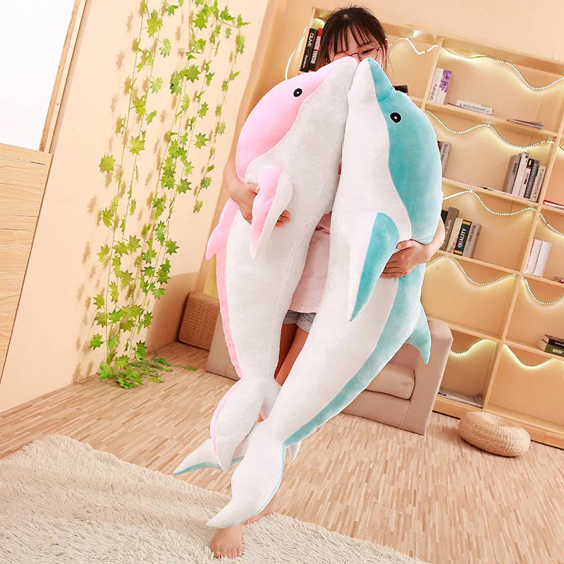 Large 100cm Plush Dolphin Toy Sleeping Pillow by HitMyNeed