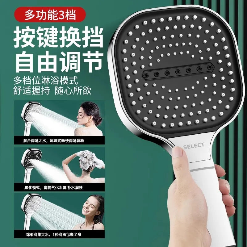 Large 3‑Mode High Pressure Filtered Shower Head Set by HitMyNeed