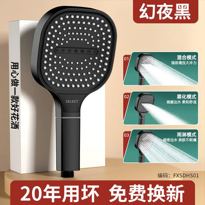 Large 3‑Mode High Pressure Filtered Shower Head Set black-head-shower by HitMyNeed