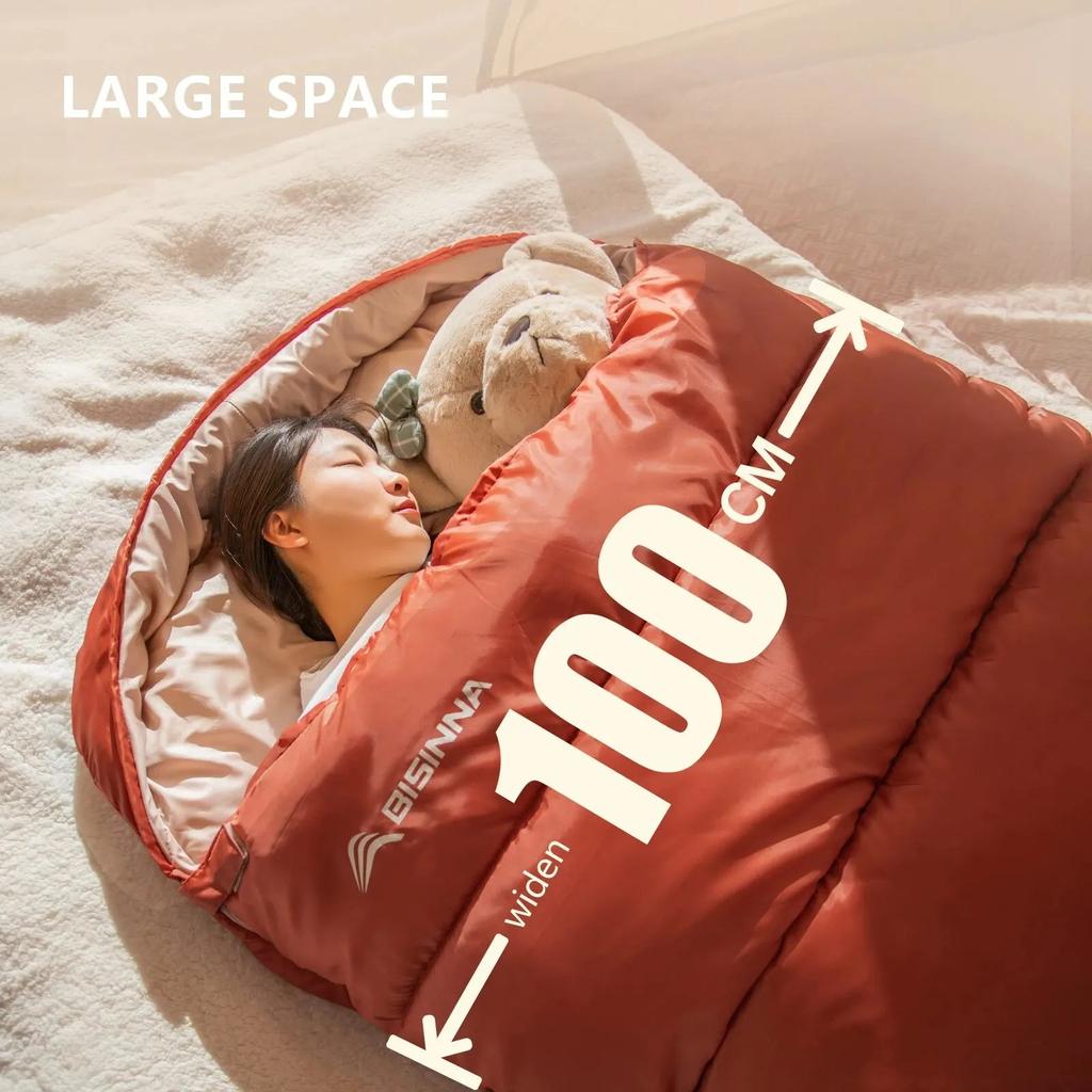 Large 3-Season Adult Camping Sleeping Bag 230x100cm by HitMyNeed