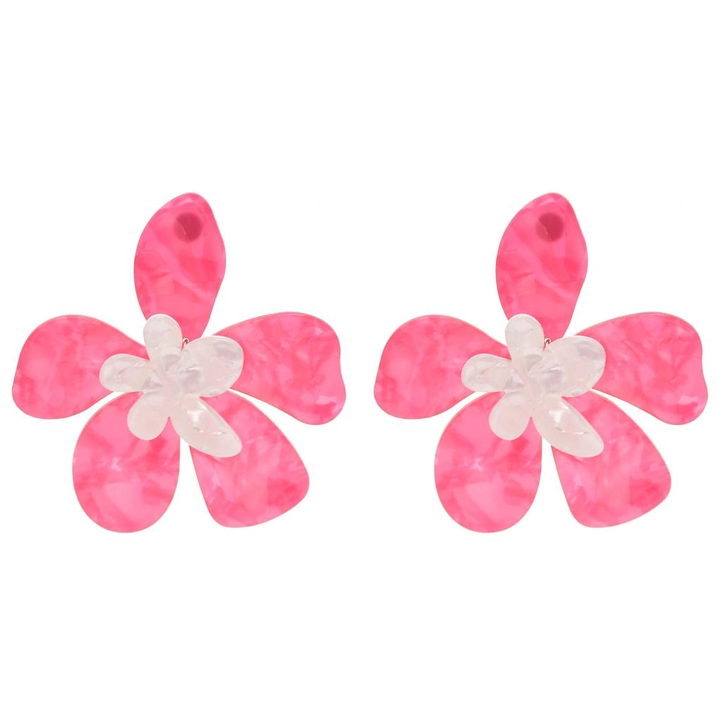 Large Acrylic Flower Statement Earrings for Women by HitMyNeed