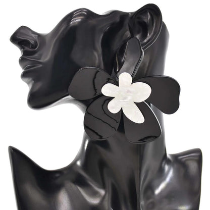 Large Acrylic Flower Statement Earrings for Women by HitMyNeed