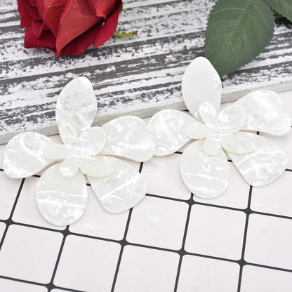 Large Acrylic Flower Statement Earrings for Women by HitMyNeed