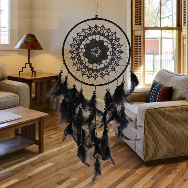 Large Black Dream Catcher Hanging Wall Decor by HitMyNeed