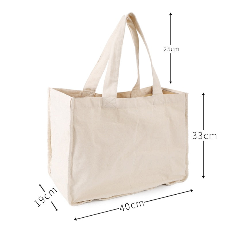 Large Canvas Reusable Grocery Tote with Bottle Pockets by HitMyNeed