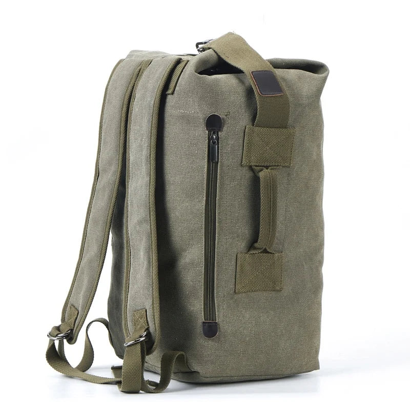 Large Canvas Travel & Mountaineering Rucksack new-style-green small-26x45x20cm by HitMyNeed