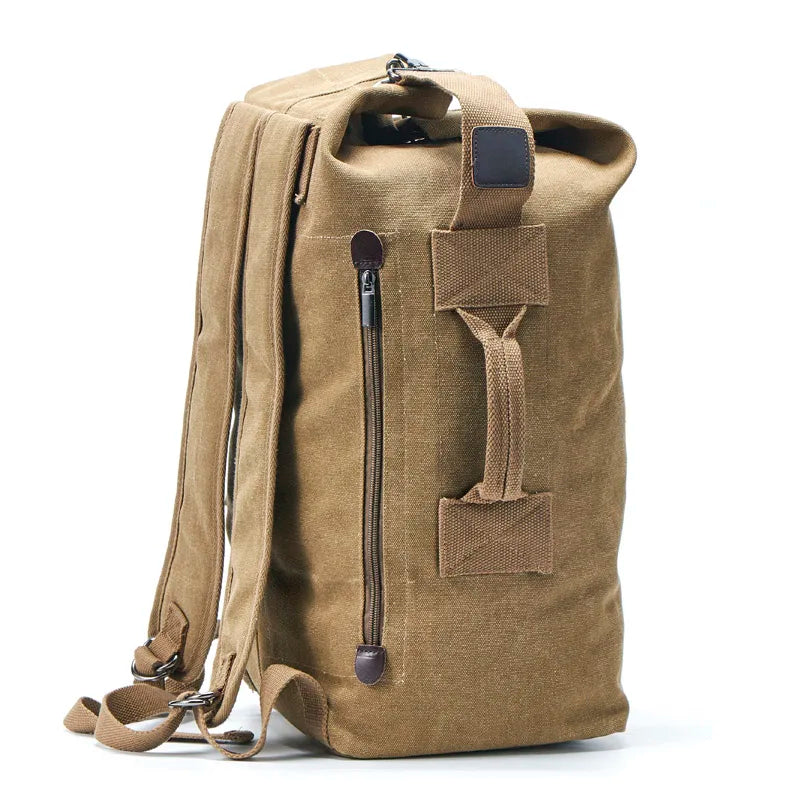 Large Canvas Travel & Mountaineering Rucksack new-style-khaki big-30x55x20cm by HitMyNeed