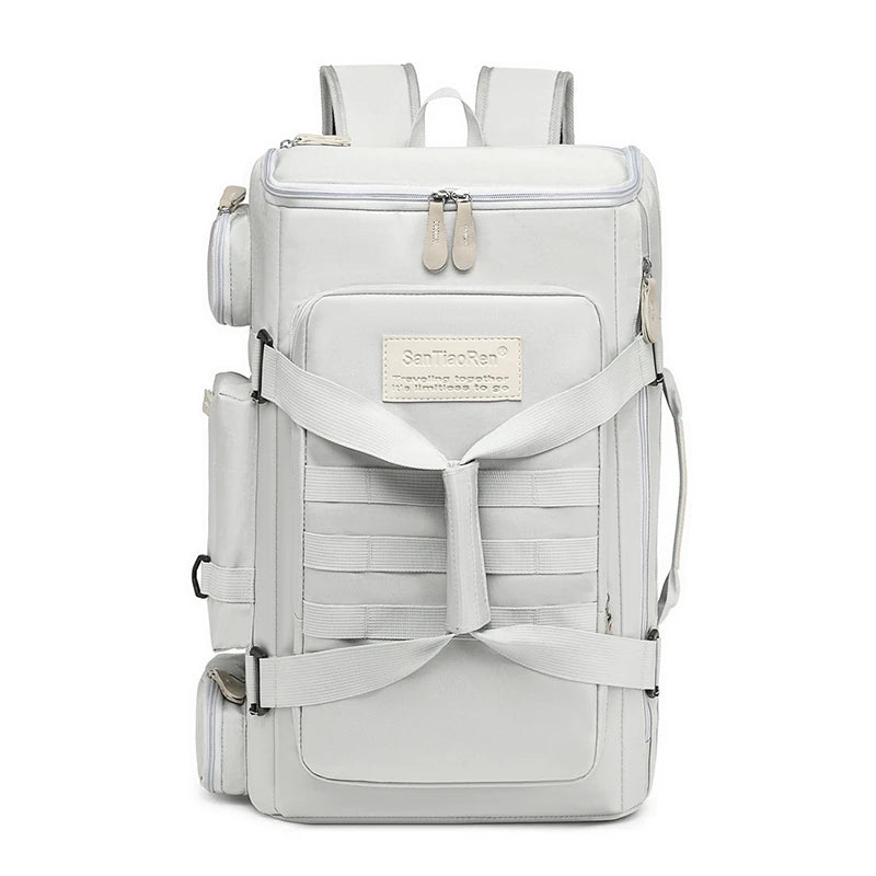 Large Capacity Gym & Travel Backpack with Wet Dry Compartment white by HitMyNeed
