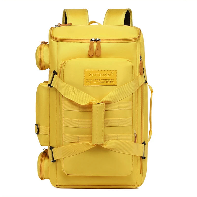Large Capacity Gym & Travel Backpack with Wet Dry Compartment yellow by HitMyNeed