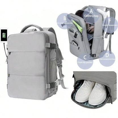 Large Capacity Multifunction Business Travel Backpack gray by HitMyNeed