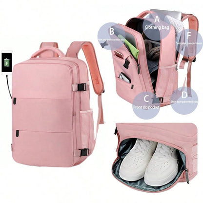 Large Capacity Multifunction Business Travel Backpack pink by HitMyNeed