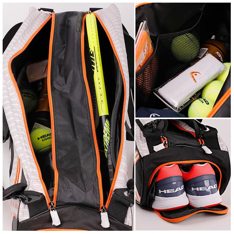 Large Capacity Tennis Racket Backpack with Shoe Compartment by HitMyNeed