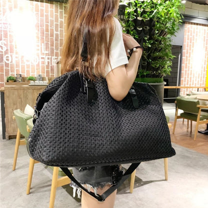 Large Capacity Women's Nylon Travel Tote Bag by HitMyNeed