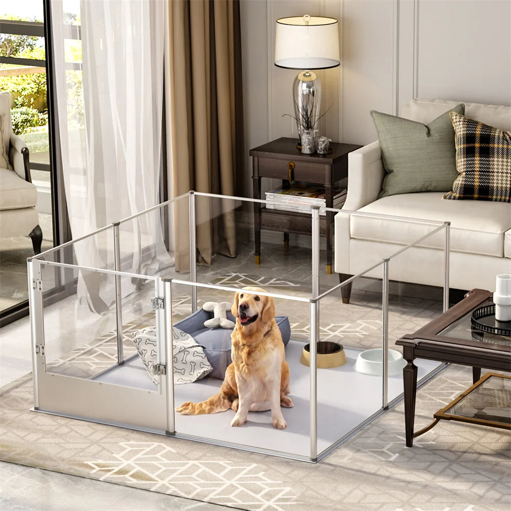 Large Clear Acrylic Dog Playpen with Whelping Pen by HitMyNeed