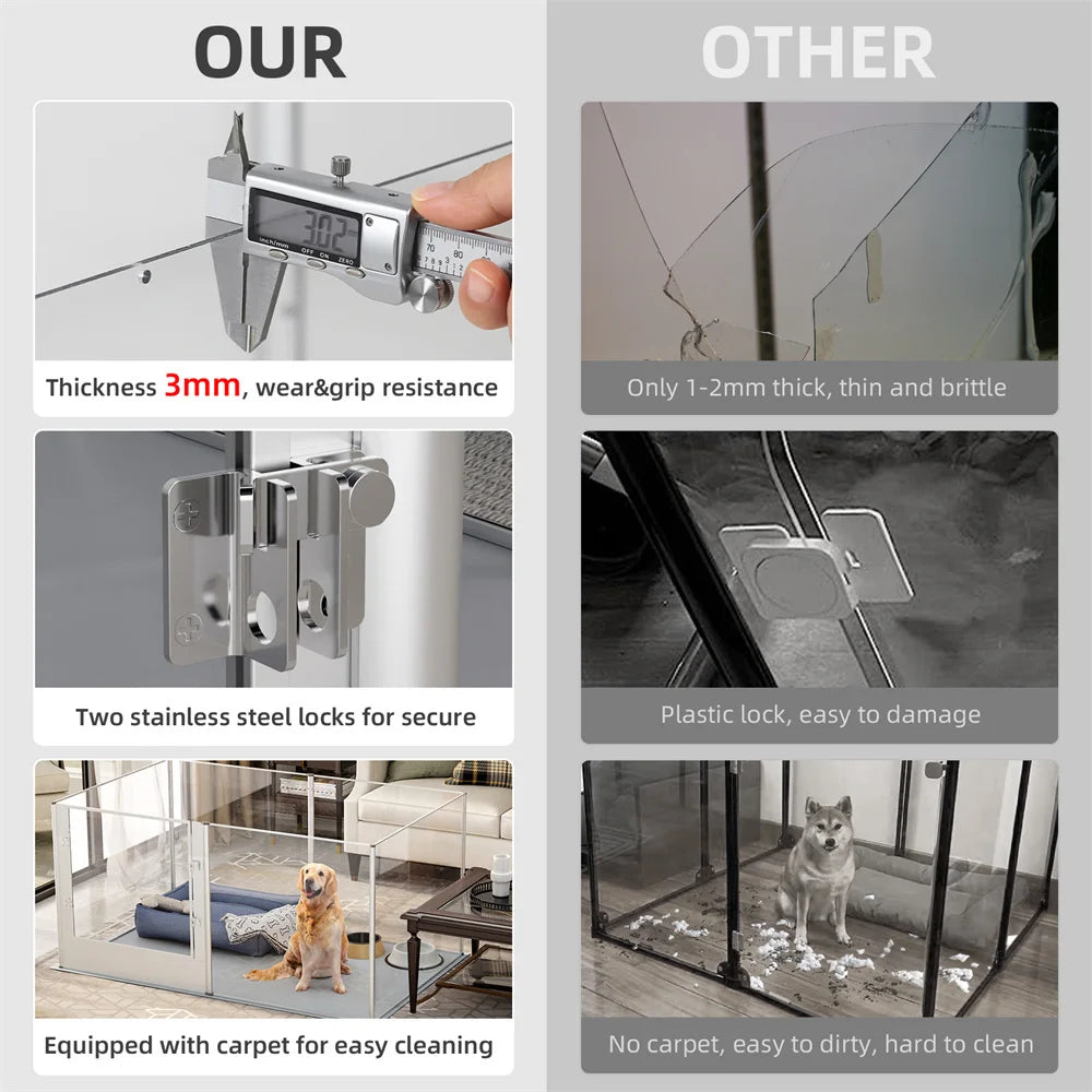 Large Clear Acrylic Dog Playpen with Whelping Pen by HitMyNeed