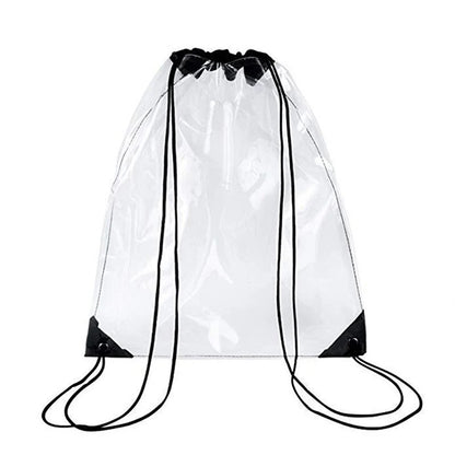 Large Clear Drawstring Backpack for Events & Travel by HitMyNeed