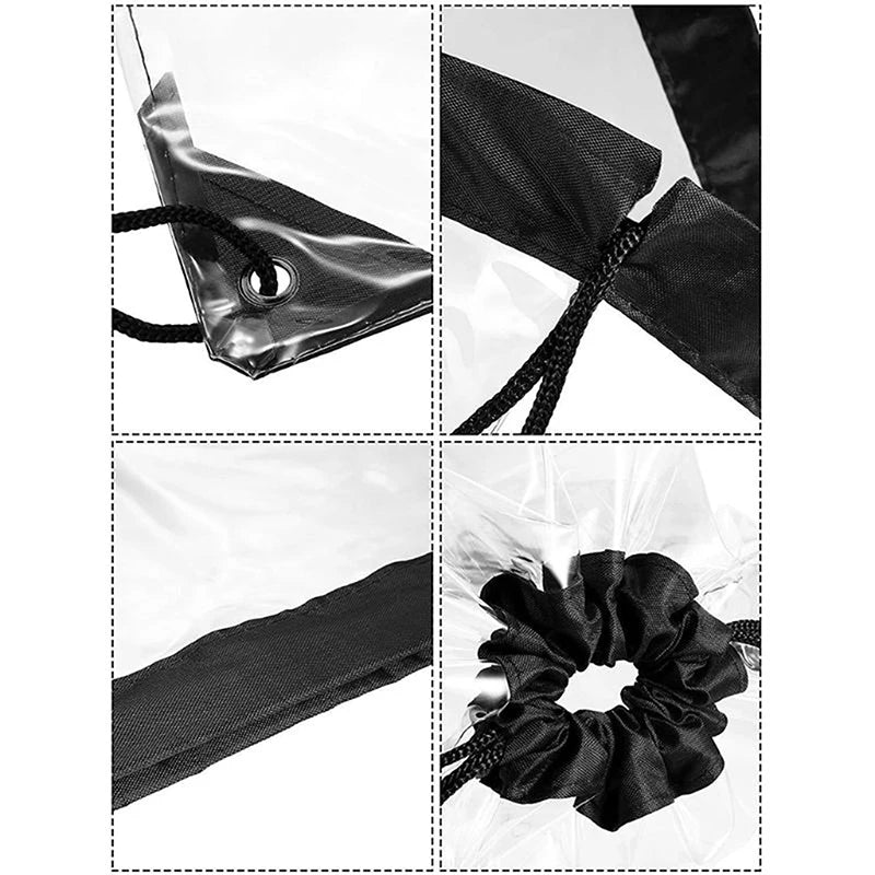 Large Clear Drawstring Backpack for Events & Travel by HitMyNeed