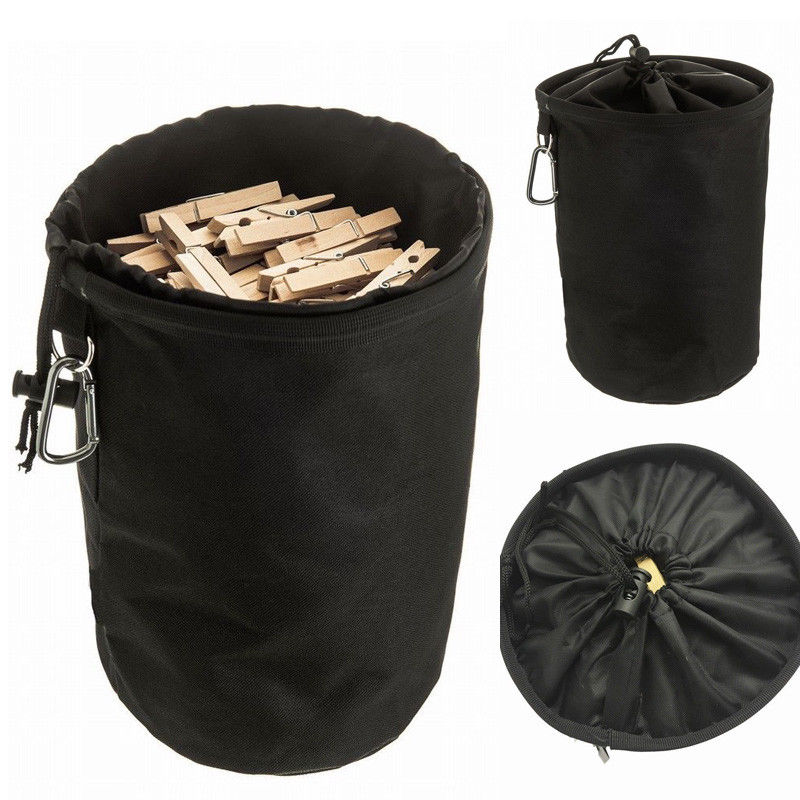 Large Drawstring Clothespin Holder Bag with Hook by HitMyNeed