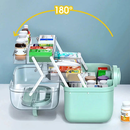 Large Family Medicine Organizer Box with Handle by HitMyNeed