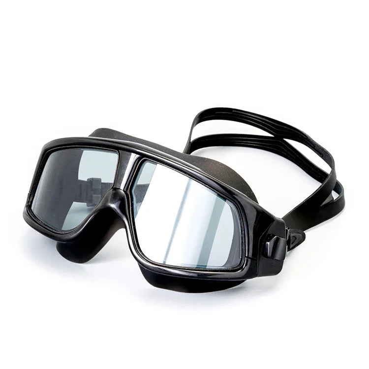 Large Frame Adult Swimming Goggles HD Antifog black by HitMyNeed