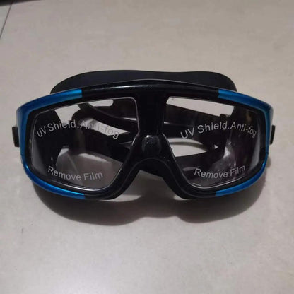 Large Frame Adult Swimming Goggles HD Antifog blue-black by HitMyNeed