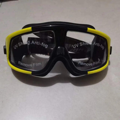 Large Frame Adult Swimming Goggles HD Antifog yellow-black by HitMyNeed
