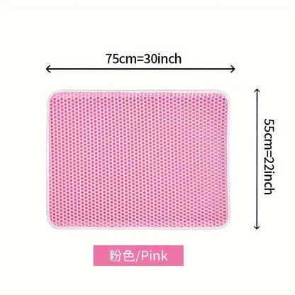 Large Honeycomb Cat Litter Mat, Double-Layer, Waterproof by HitMyNeed