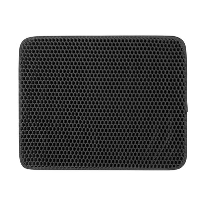 Large Honeycomb Cat Litter Mat, Double-Layer, Waterproof black l-60x90cm by HitMyNeed