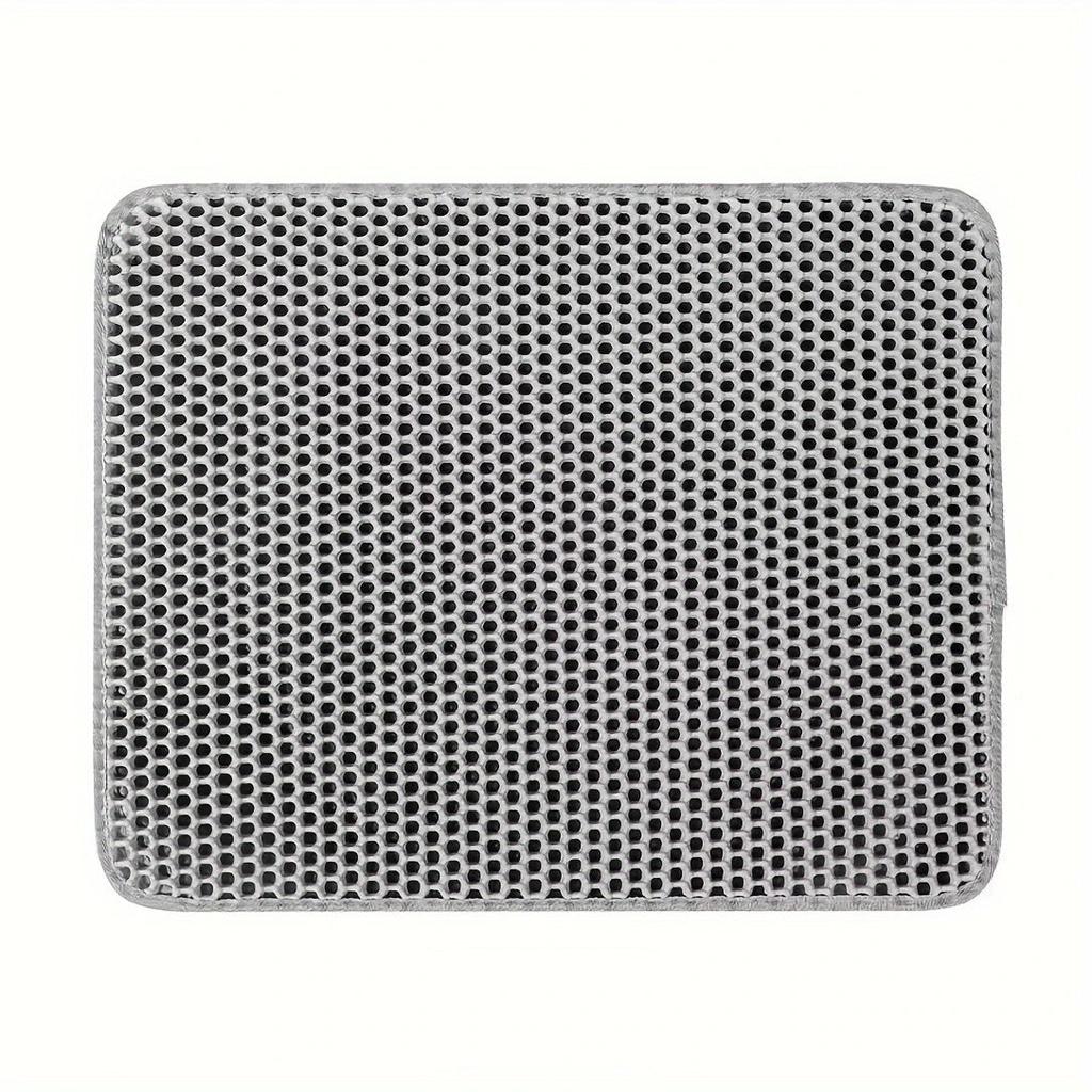 Large Honeycomb Cat Litter Mat, Double-Layer, Waterproof gray m-55x75cm by HitMyNeed