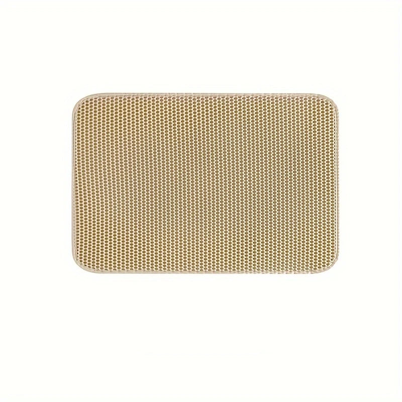 Large Honeycomb Cat Litter Mat, Double-Layer, Waterproof khaki m-55x75cm by HitMyNeed