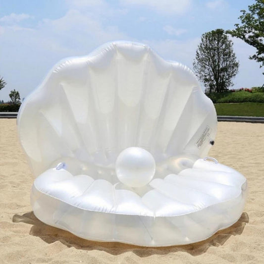 Large Inflatable Shell Pool Floater for 2 Adults by HitMyNeed