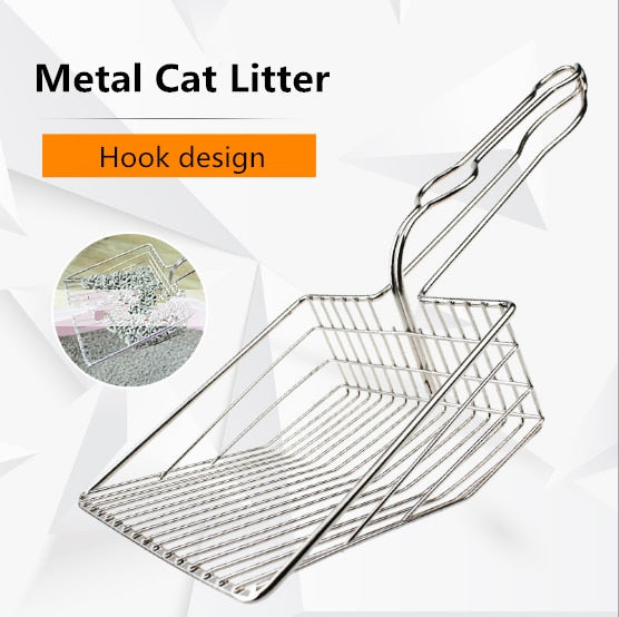 Large Iron Metal Kitty Litter Scoop with Comfort Grip by HitMyNeed