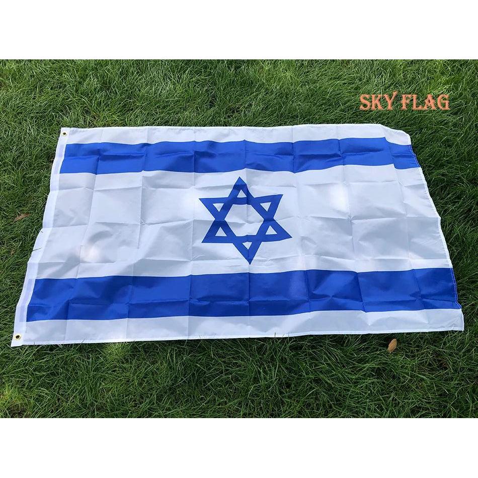 Large Israel National Flag with Hanging Sleeve by HitMyNeed