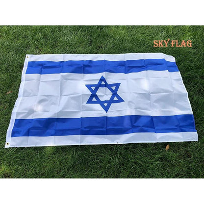 Large Israel National Flag with Hanging Sleeve by HitMyNeed
