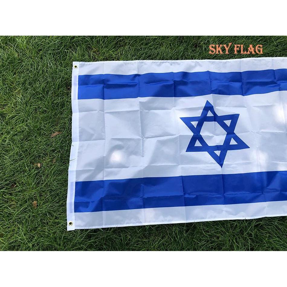 Large Israel National Flag with Hanging Sleeve by HitMyNeed