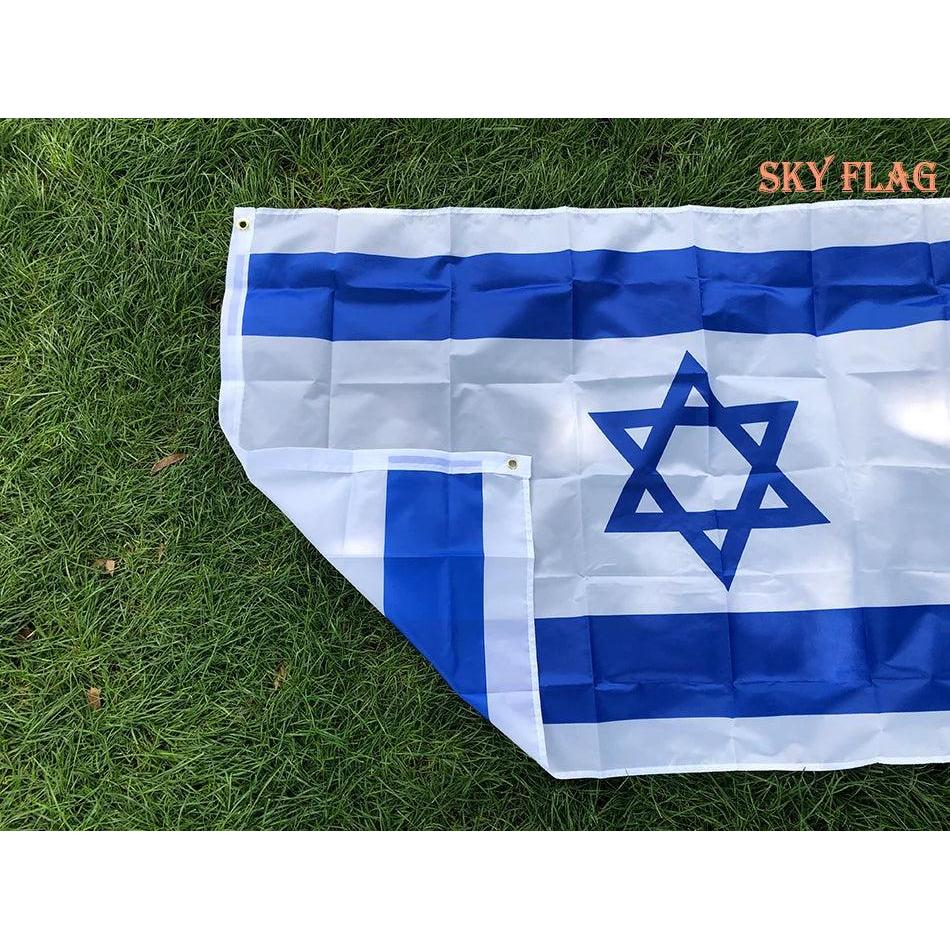 Large Israel National Flag with Hanging Sleeve by HitMyNeed