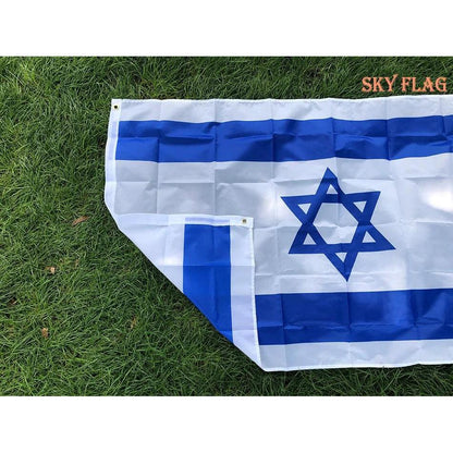Large Israel National Flag with Hanging Sleeve by HitMyNeed