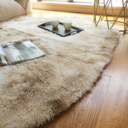Large Oval Plush Tie-Dye Rug for Bedroom & Living Room by HitMyNeed