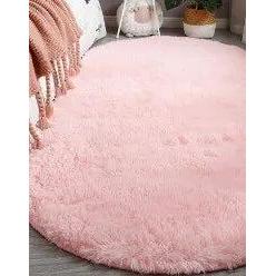Large Oval Plush Tie-Dye Rug for Bedroom & Living Room cm3010pink 60x160 by HitMyNeed